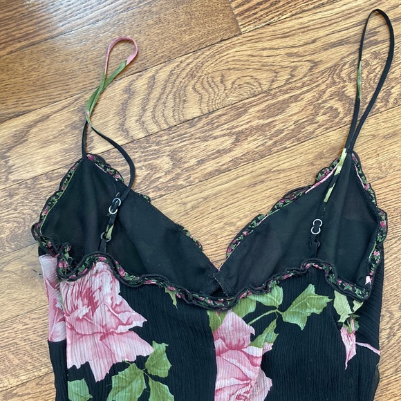 Betsy Johnson spaghetti strap asymmetrical floral 90s 00s Y2K Rory Gilmore Girls - Picture 6 of 12
